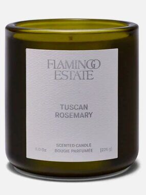 Flamingo Estate Tuscan Rosemary Candle in Olive Green Glass